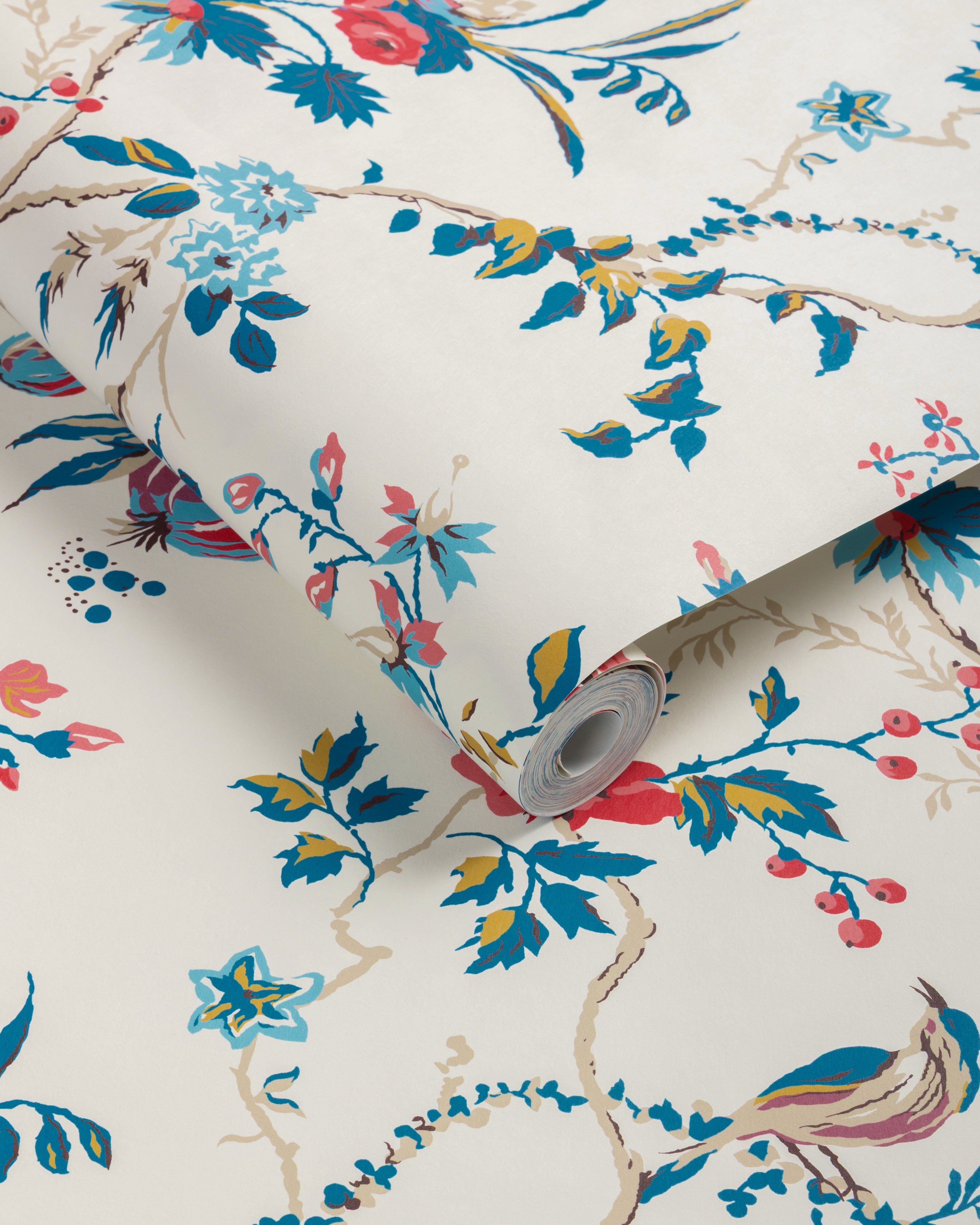 Locklin Wallpaper in red / blue color - pattern number P8025110.195.0 - by Kravet in the Jardin De Maclot collection