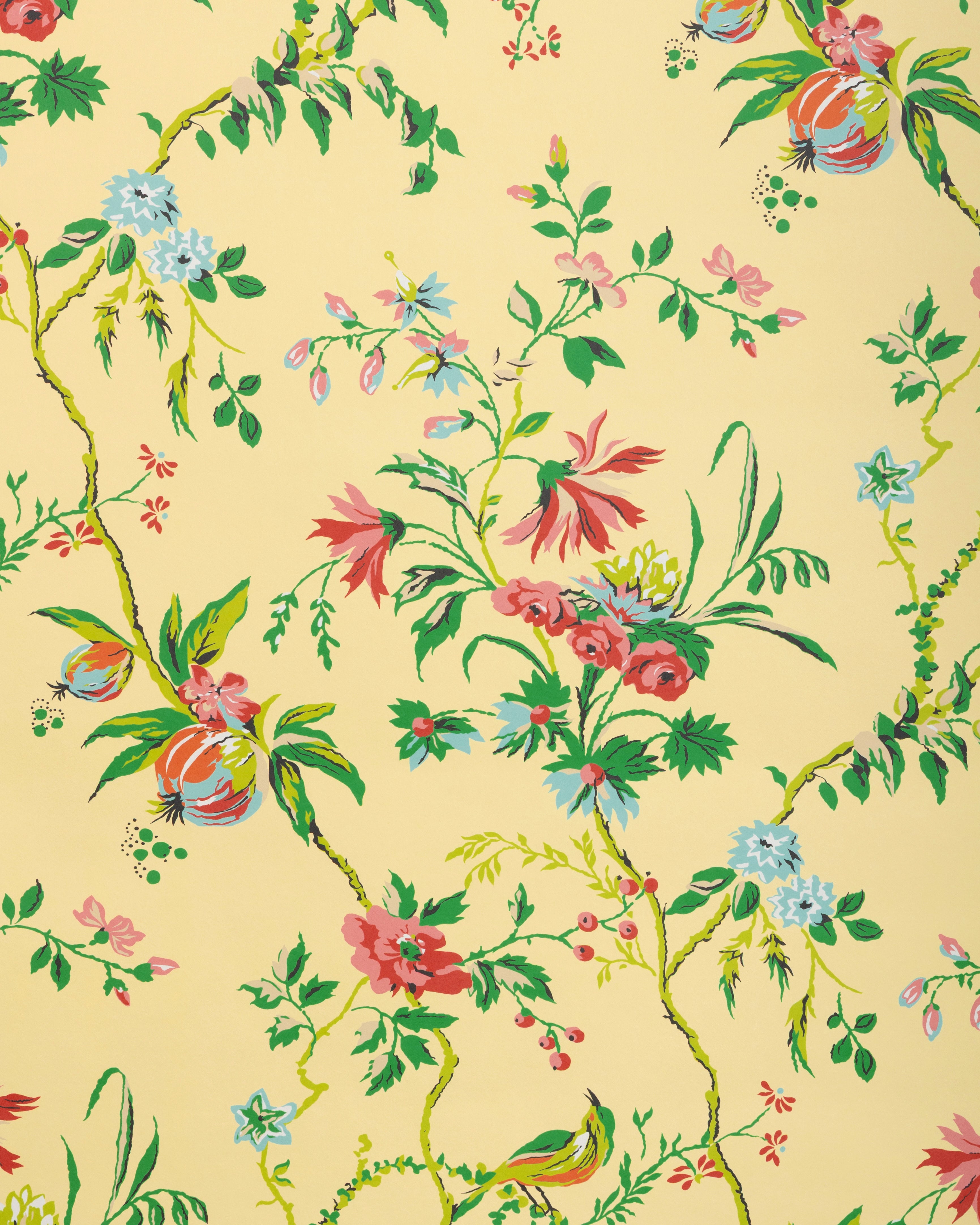Locklin Wallpaper in canary color - pattern number P8025110.417.0 - by Kravet in the Jardin De Maclot collection