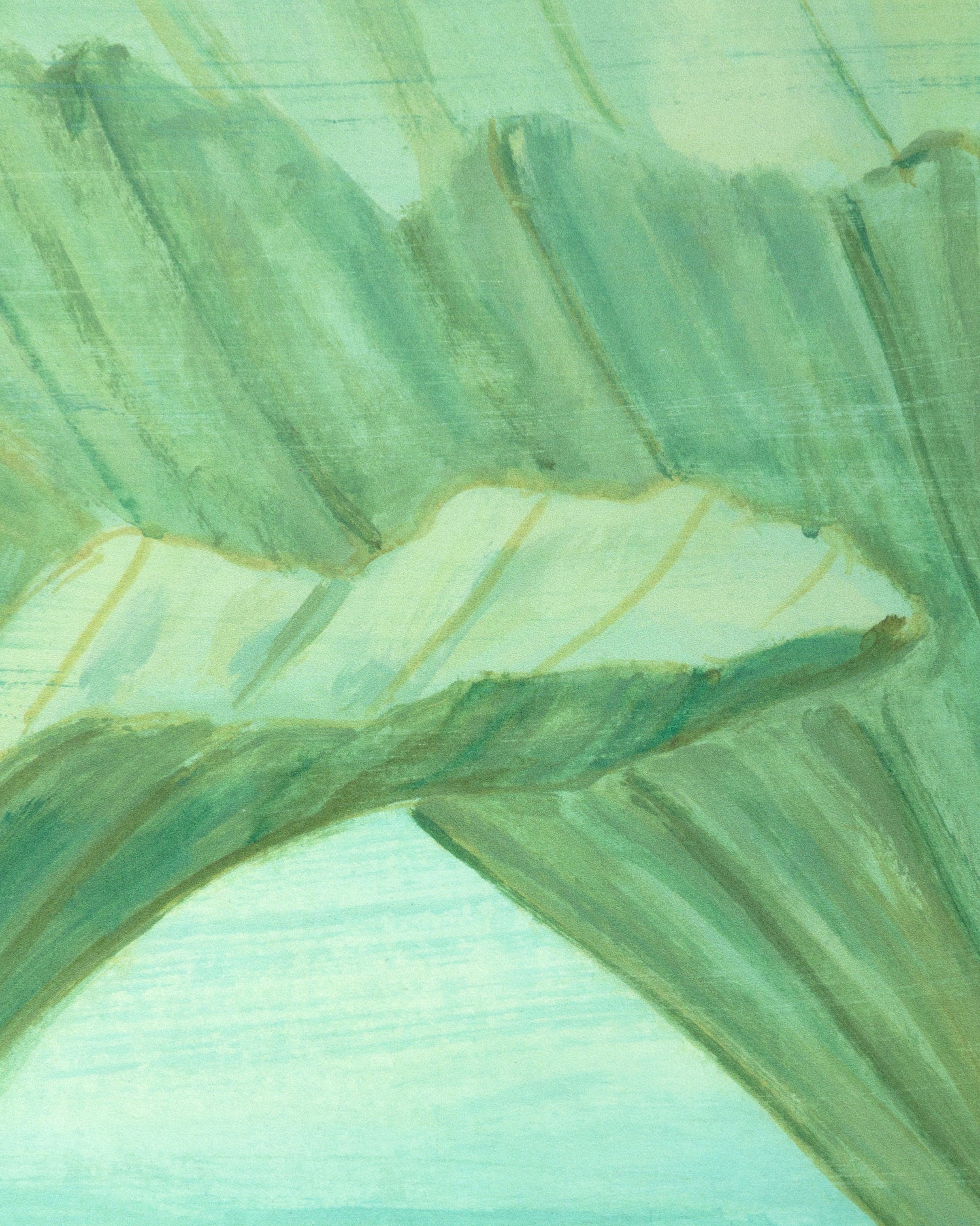 Koi Pond 3 Panel Mural in teal color - pattern number P8026100.353.0 - by Brunschwig and Fils in the Les Paysages Murals collection