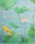 Koi Pond 3 Panel Mural in blue color - pattern number P8026100.535.0 - by Brunschwig and Fils in the Les Paysages Murals collection