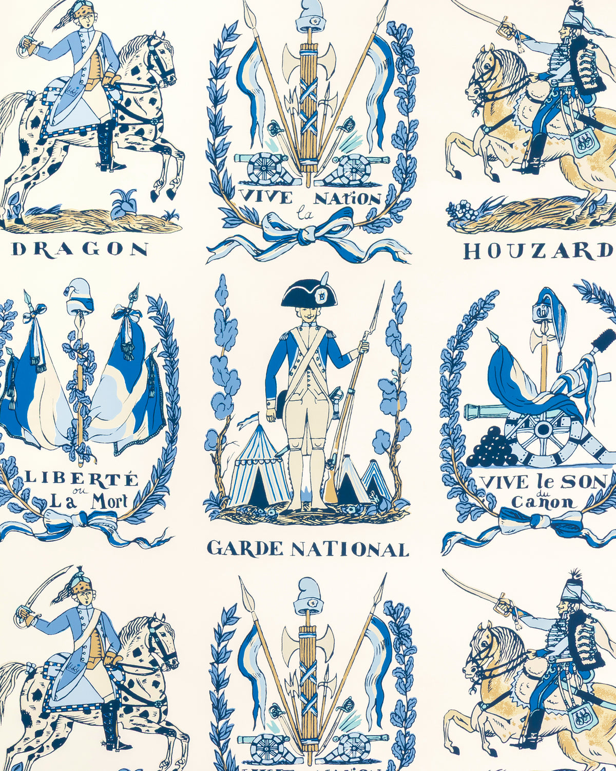 New Battle Of Valmy Wallpaper in Cadet color - pattern number P8026111.51.0 - by Brunschwig and Fils in the Volume 61 collection