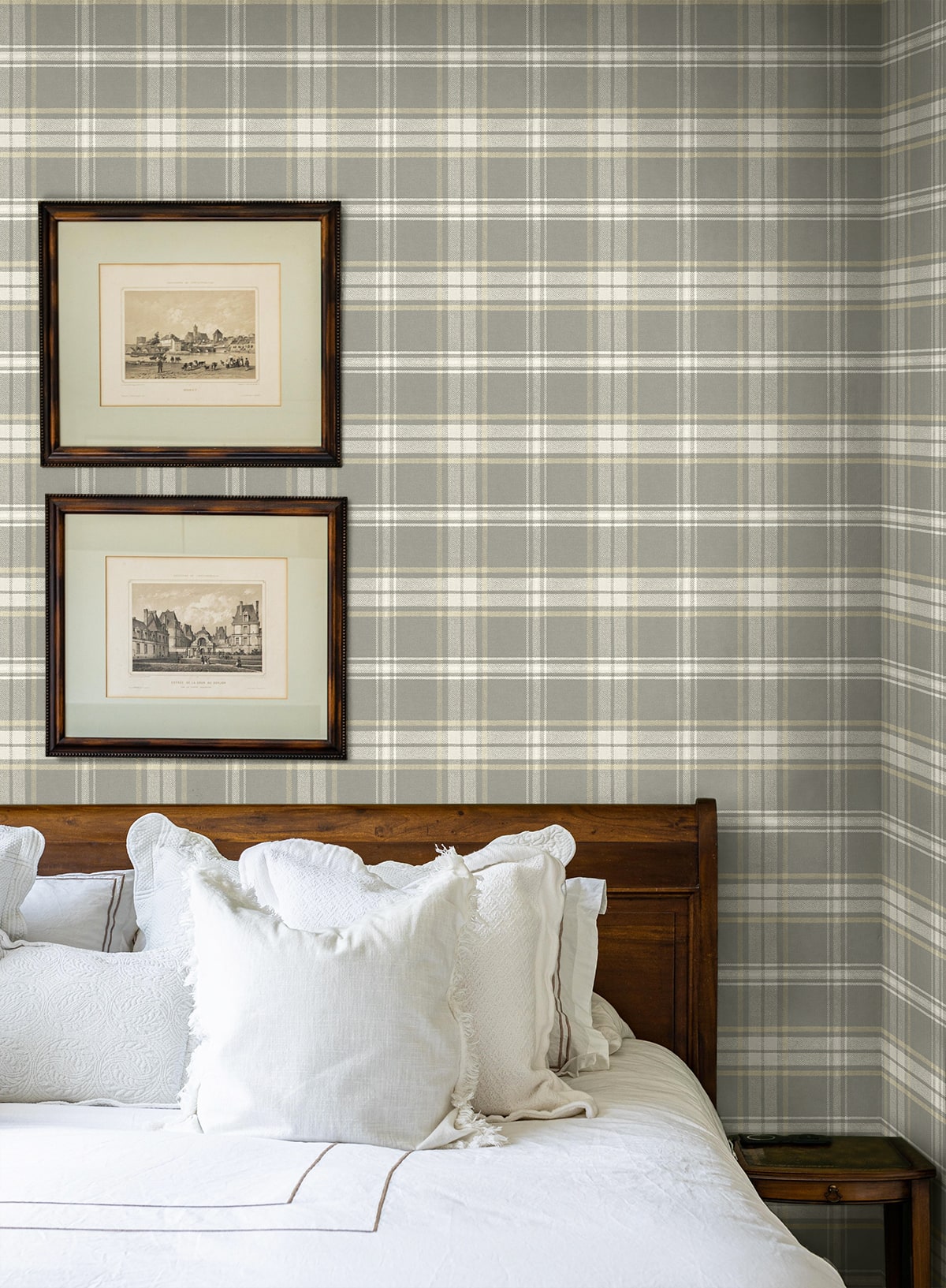 Dellabrooke Plaid wallpaper in daydream grey color - pattern number PR13408 - by Seabrook in the Seabrook Prepasted Wallpaper Assortment collection