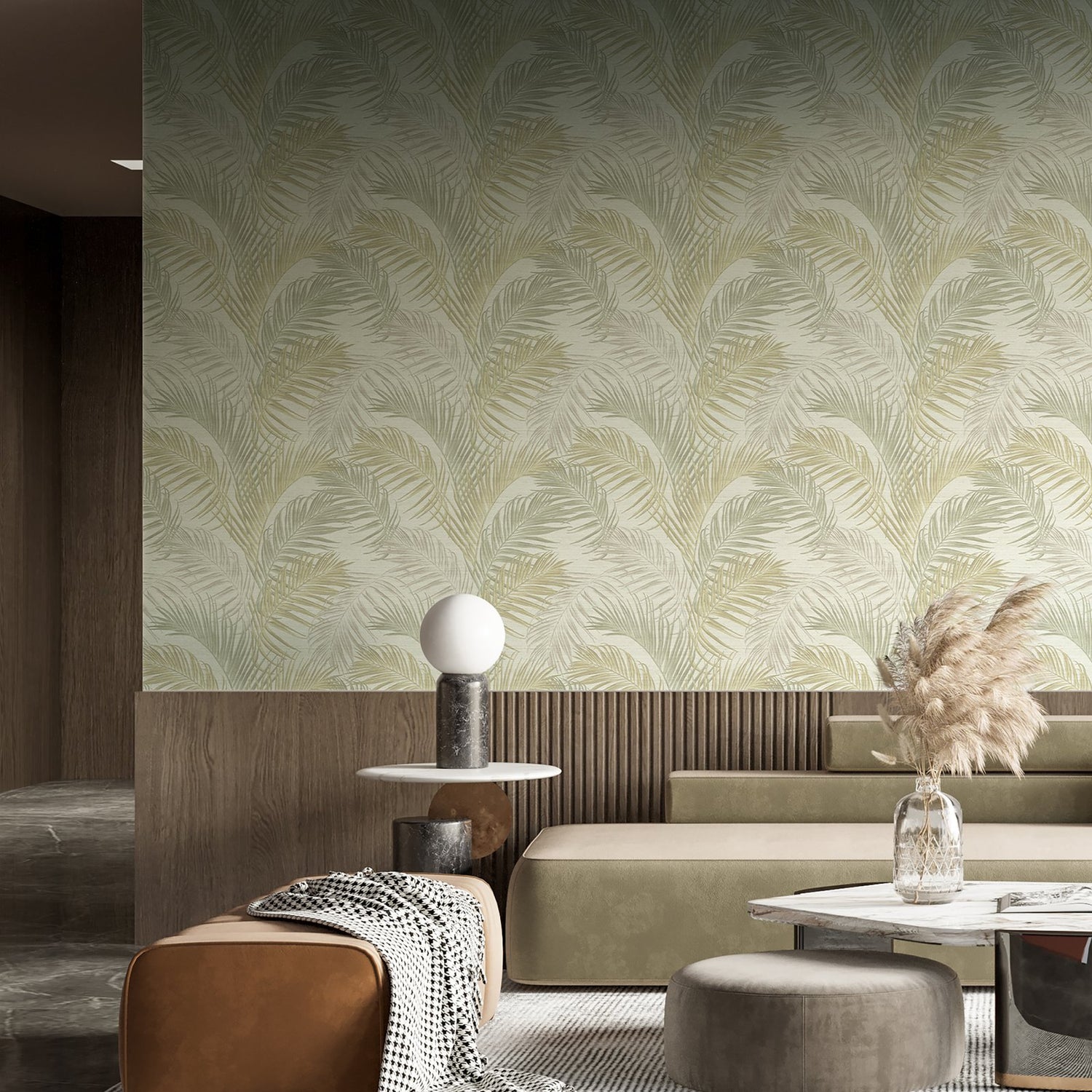 Tree Leaf wallpaper in green color - pattern number PS33315 - by Galerie in the Synergy collection