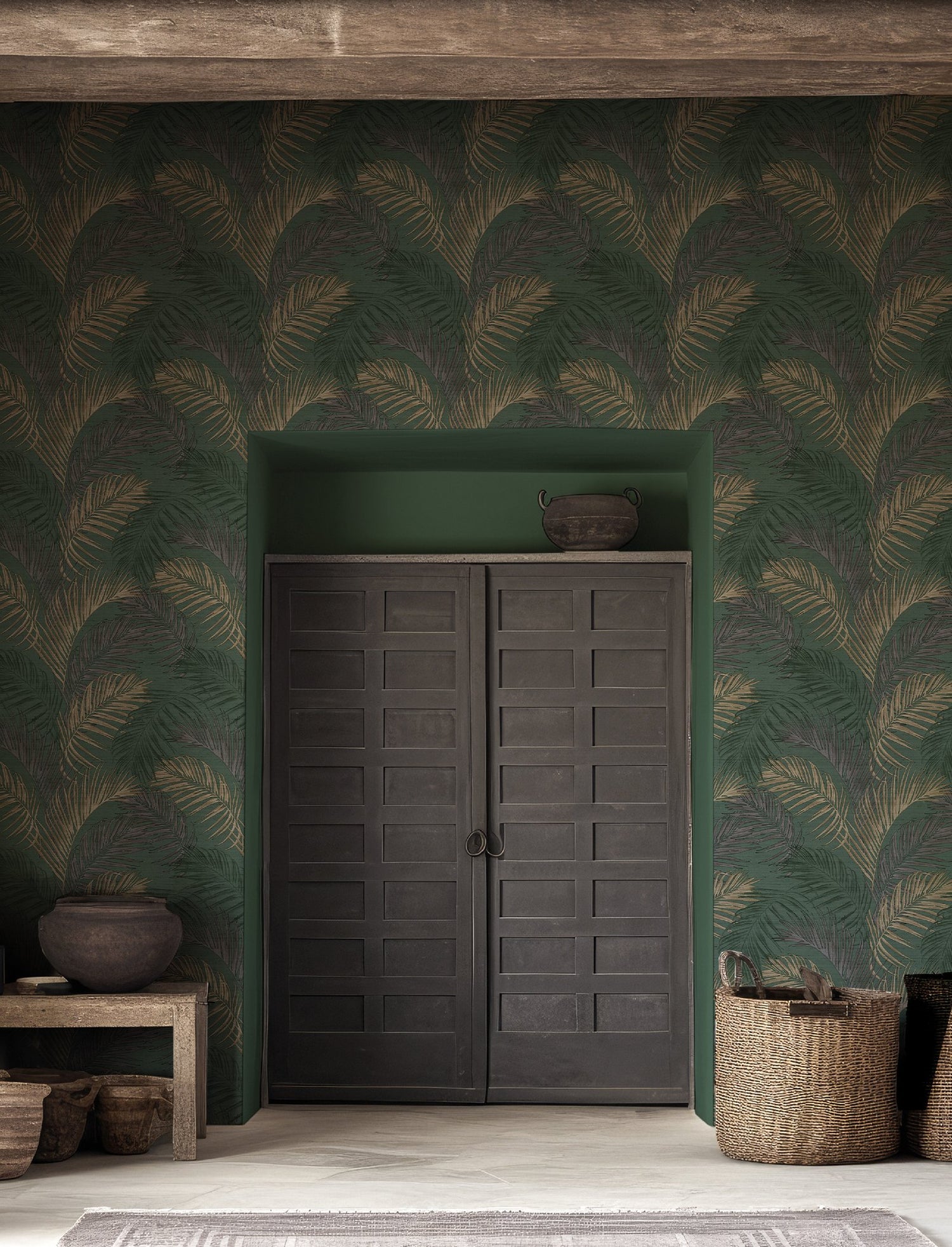 Tree Leaf wallpaper in green color - pattern number PS33317 - by Galerie in the Synergy collection