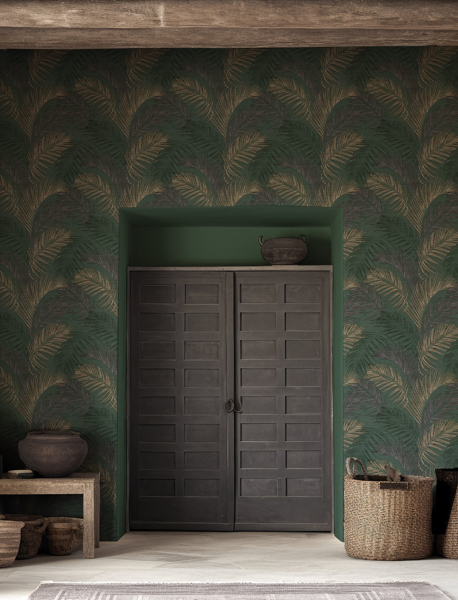 Tree Leaf wallpaper in green color - pattern number PS33317 - by Galerie in the Synergy collection