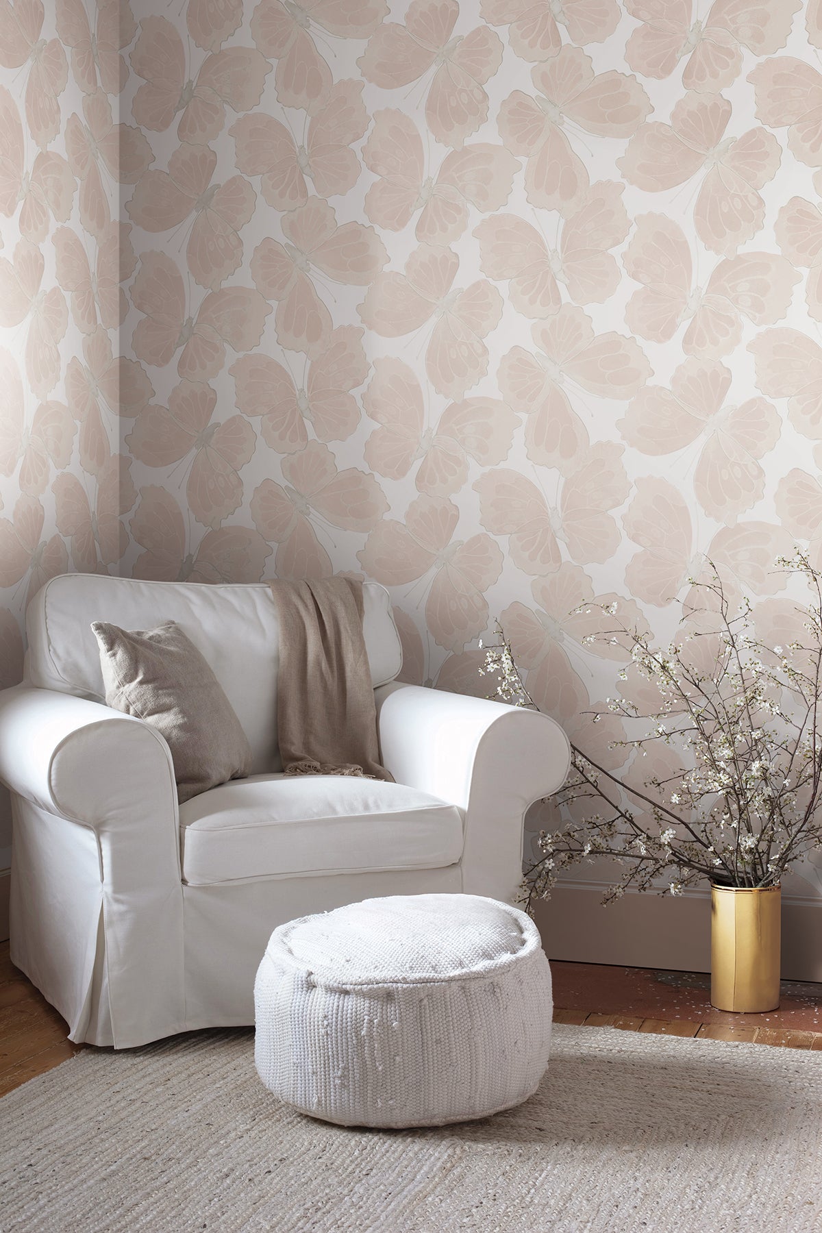 Monarch Peel and Stick wallpaper in pink metallic color - pattern number PSW1567RL - by York in the Aviva Stanoff Peel and Stick Wallpaper collection