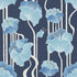Shirley Deco Floral Peel and Stick wallpaper in blue metallic color - pattern number PSW1569RL - by York in the Mirth Studio Peel and Stick Wallpaper collection