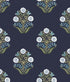 Sophie Floral Medallion Peel and Stick wallpaper in navy color - pattern number PSW1576RL - by York in the Mirth Studio Peel and Stick Wallpaper collection