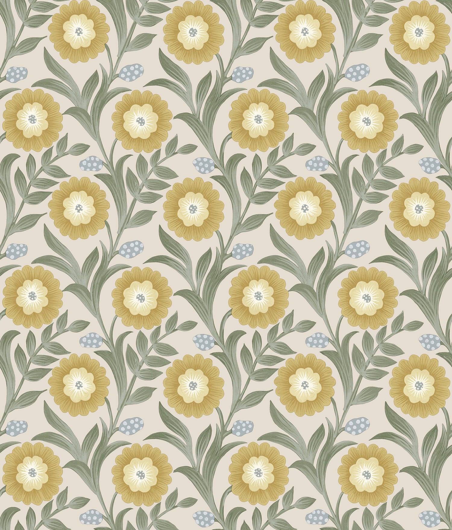 Lillian Floral Vine Peel and Stick wallpaper in sage color - pattern number PSW1579RL - by York in the Mirth Studio Peel and Stick Wallpaper collection