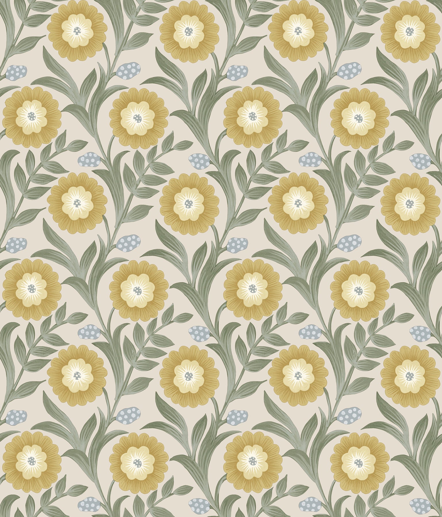 Lillian Floral Vine Peel and Stick wallpaper in sage color - pattern number PSW1579RL - by York in the Mirth Studio Peel and Stick Wallpaper collection