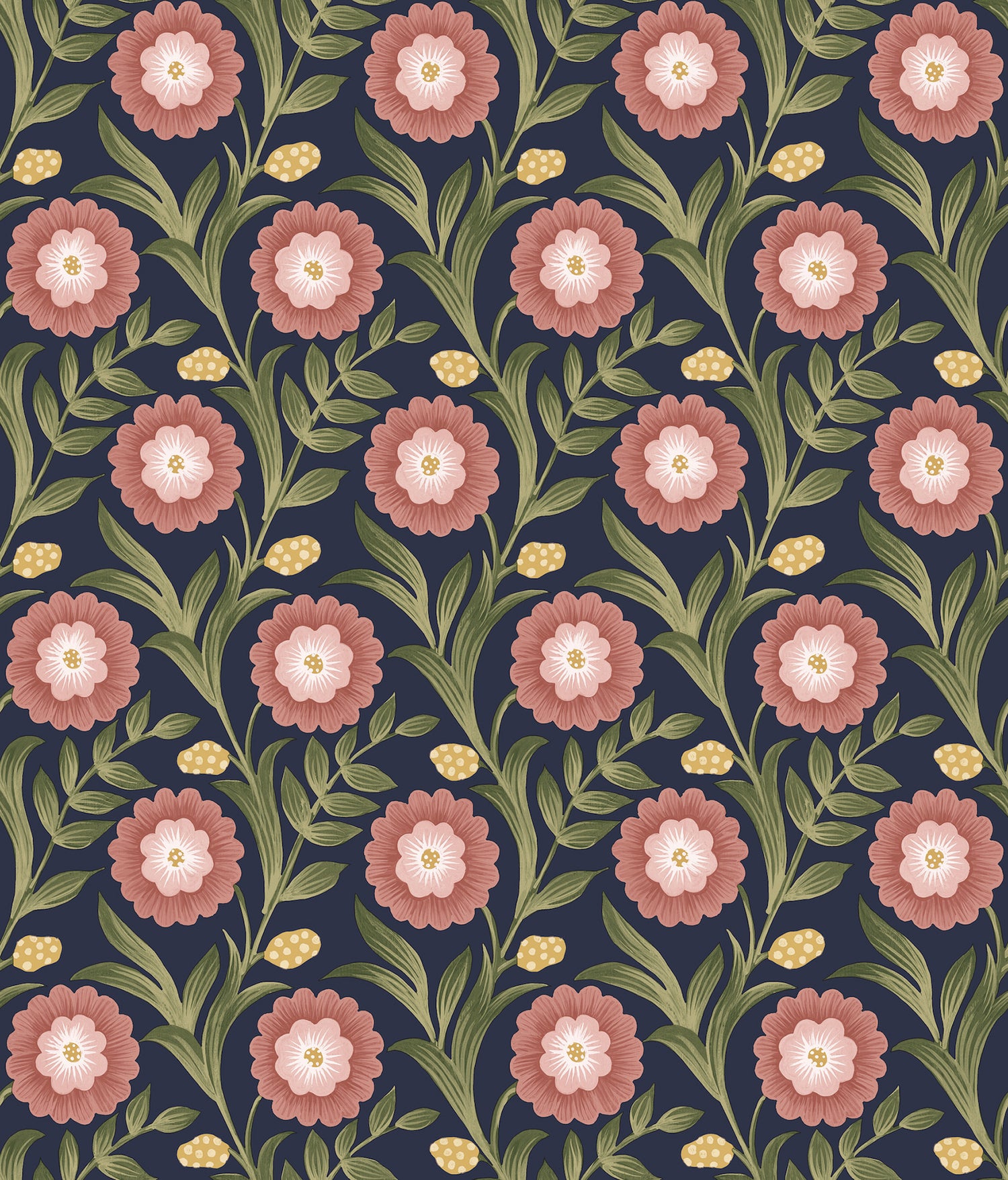 Lillian Floral Vine Peel and Stick wallpaper in blue color - pattern number PSW1580RL - by York in the Mirth Studio Peel and Stick Wallpaper collection