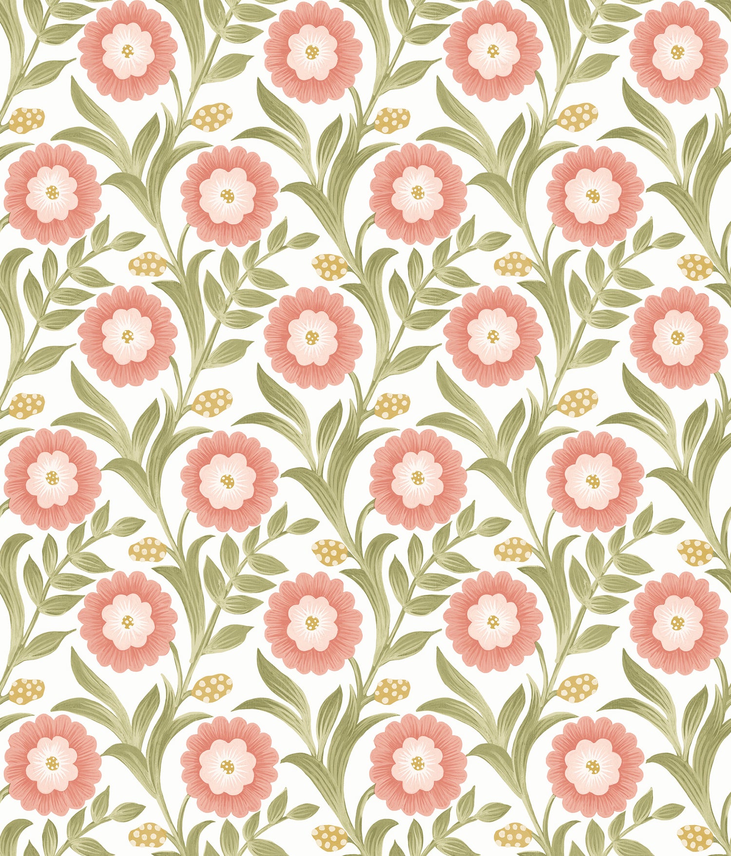 Lillian Floral Vine Peel and Stick wallpaper in pink color - pattern number PSW1582RL - by York in the Mirth Studio Peel and Stick Wallpaper collection