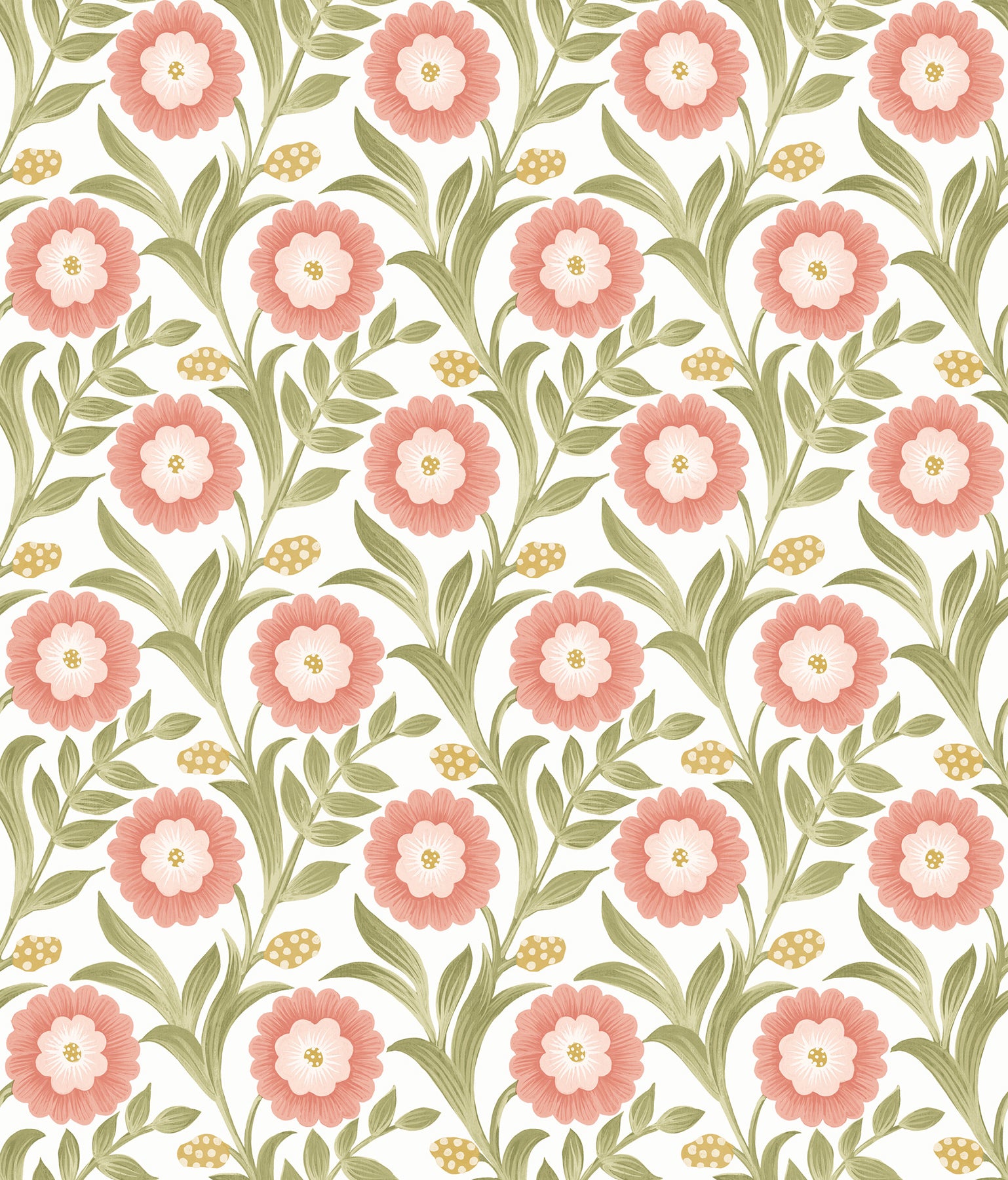 Lillian Floral Vine Peel and Stick wallpaper in pink color - pattern number PSW1582RL - by York in the Mirth Studio Peel and Stick Wallpaper collection
