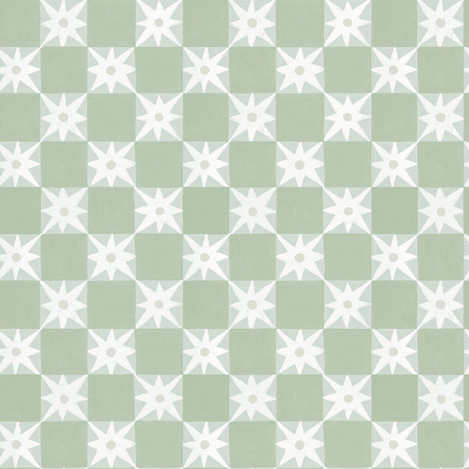 Stardust Checkerboard Peel and Stick wallpaper in green color - pattern number PSW1587RL - by York in the Mirth Studio Peel and Stick Wallpaper collection