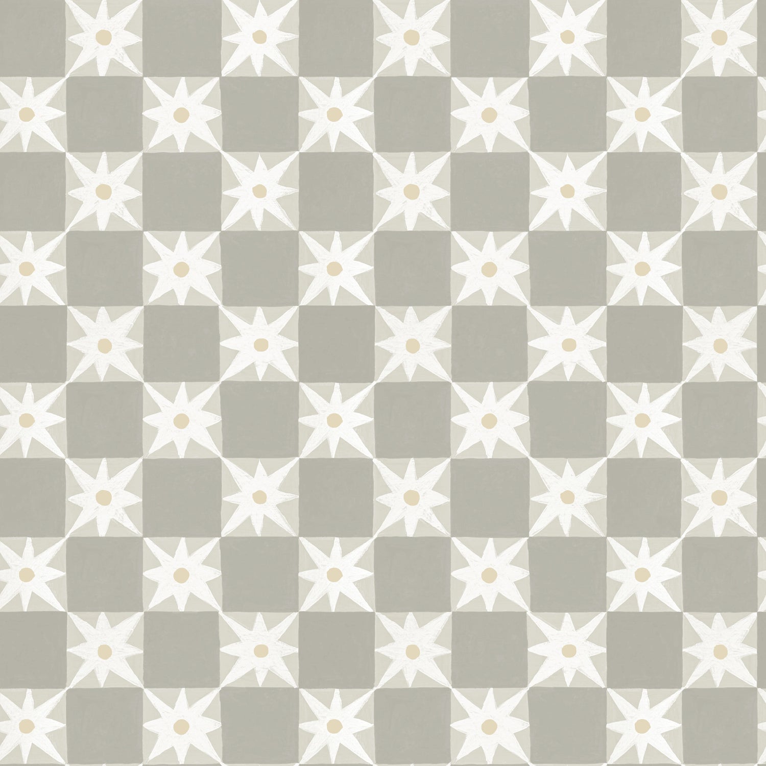 Stardust Checkerboard Peel and Stick wallpaper in warm grey color - pattern number PSW1589RL - by York in the Mirth Studio Peel and Stick Wallpaper collection