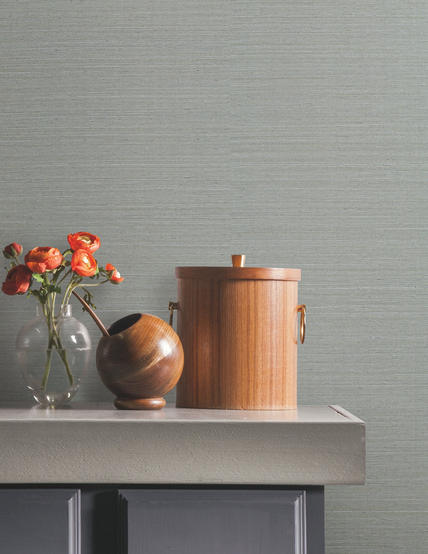 Natural Sisal Grasscloth Peel and Stick wallpaper in slate color - pattern number PSW1590RL - by York in the Natural Grasscloth Peel and Stick Wallpaper collection