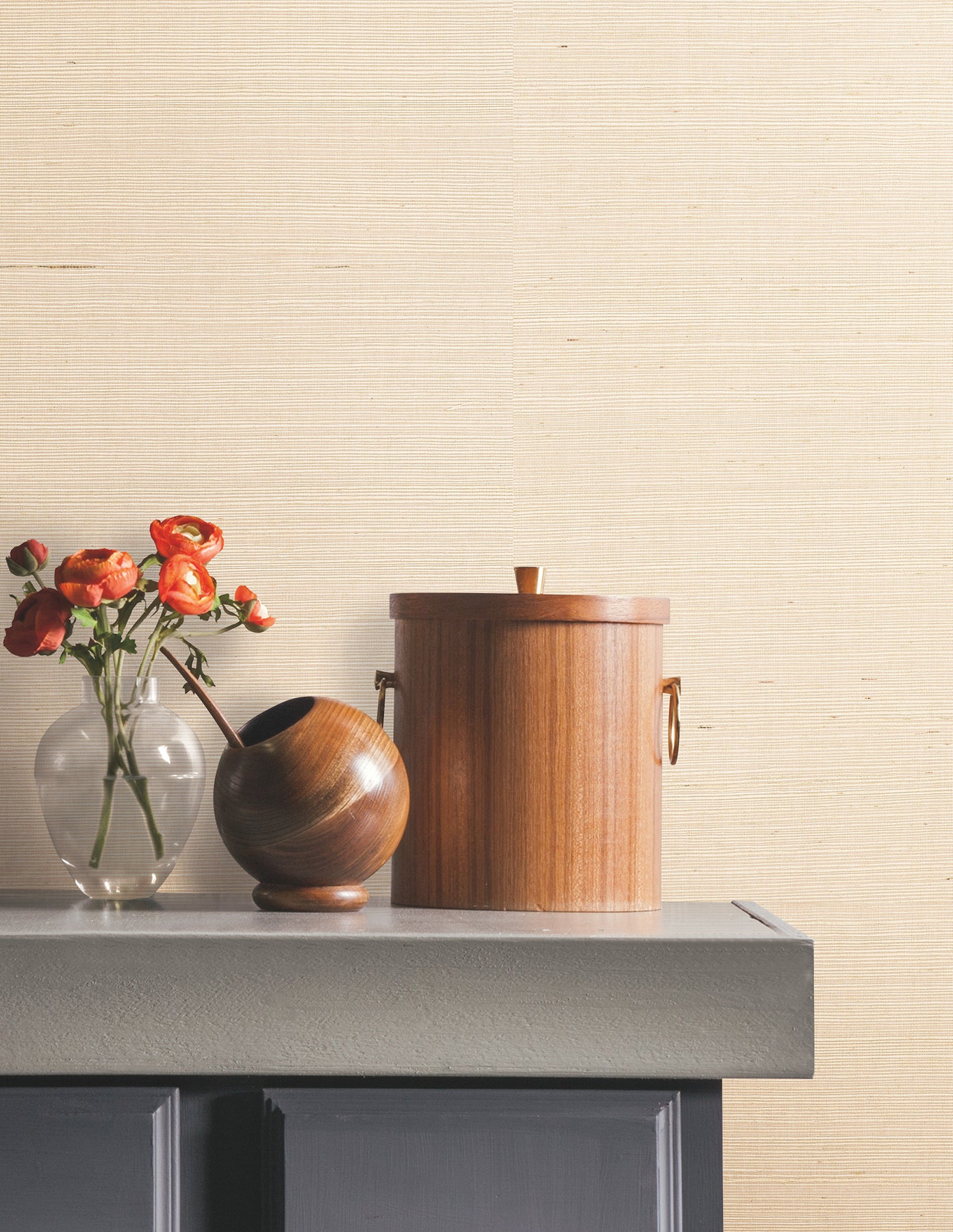 Natural Sisal Grasscloth Peel and Stick wallpaper in plaster color - pattern number PSW1596RL - by York in the Natural Grasscloth Peel and Stick Wallpaper collection