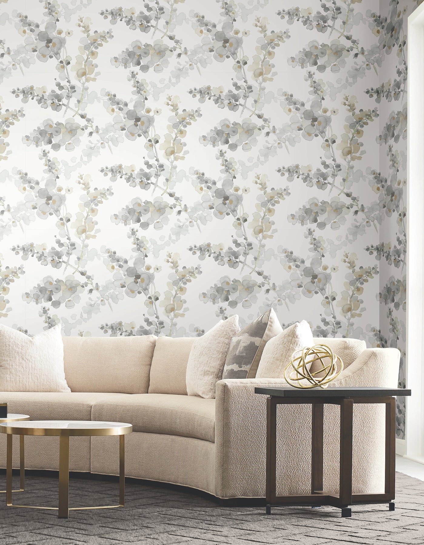 Blossom Fling Peel and Stick wallpaper in steel color - pattern number PSW1600RL - by Candice Olson in the Simply Candice 2 Peel and Stick Wallpaper collection