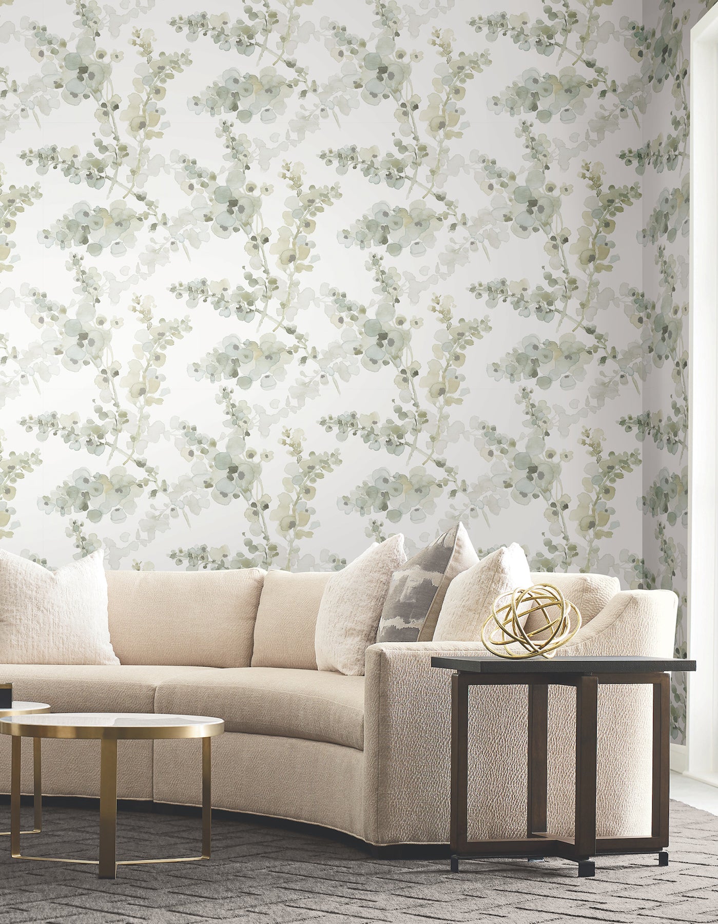 Blossom Fling Peel and Stick wallpaper in mineral green color - pattern number PSW1601RL - by Candice Olson in the Simply Candice 2 Peel and Stick Wallpaper collection