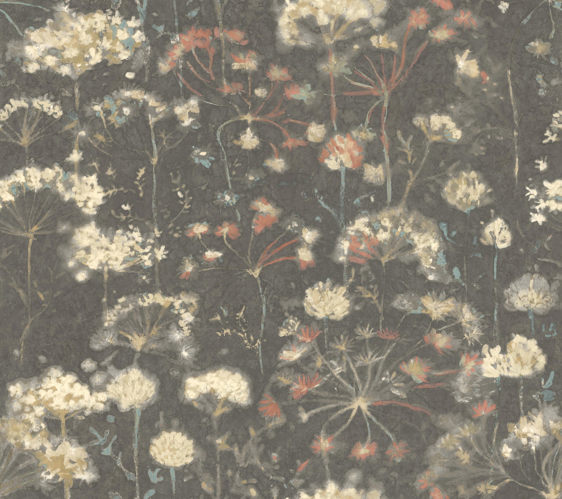 Botanical Fantasy Peel and Stick wallpaper in red &amp; blue color - pattern number PSW1604RL - by Candice Olson in the Simply Candice 2 Peel and Stick Wallpaper collection