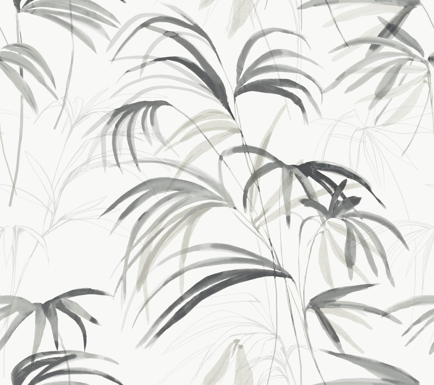 Inky Palms Peel and Stick wallpaper in black color - pattern number PSW1611RL - by Candice Olson in the Simply Candice 2 Peel and Stick Wallpaper collection