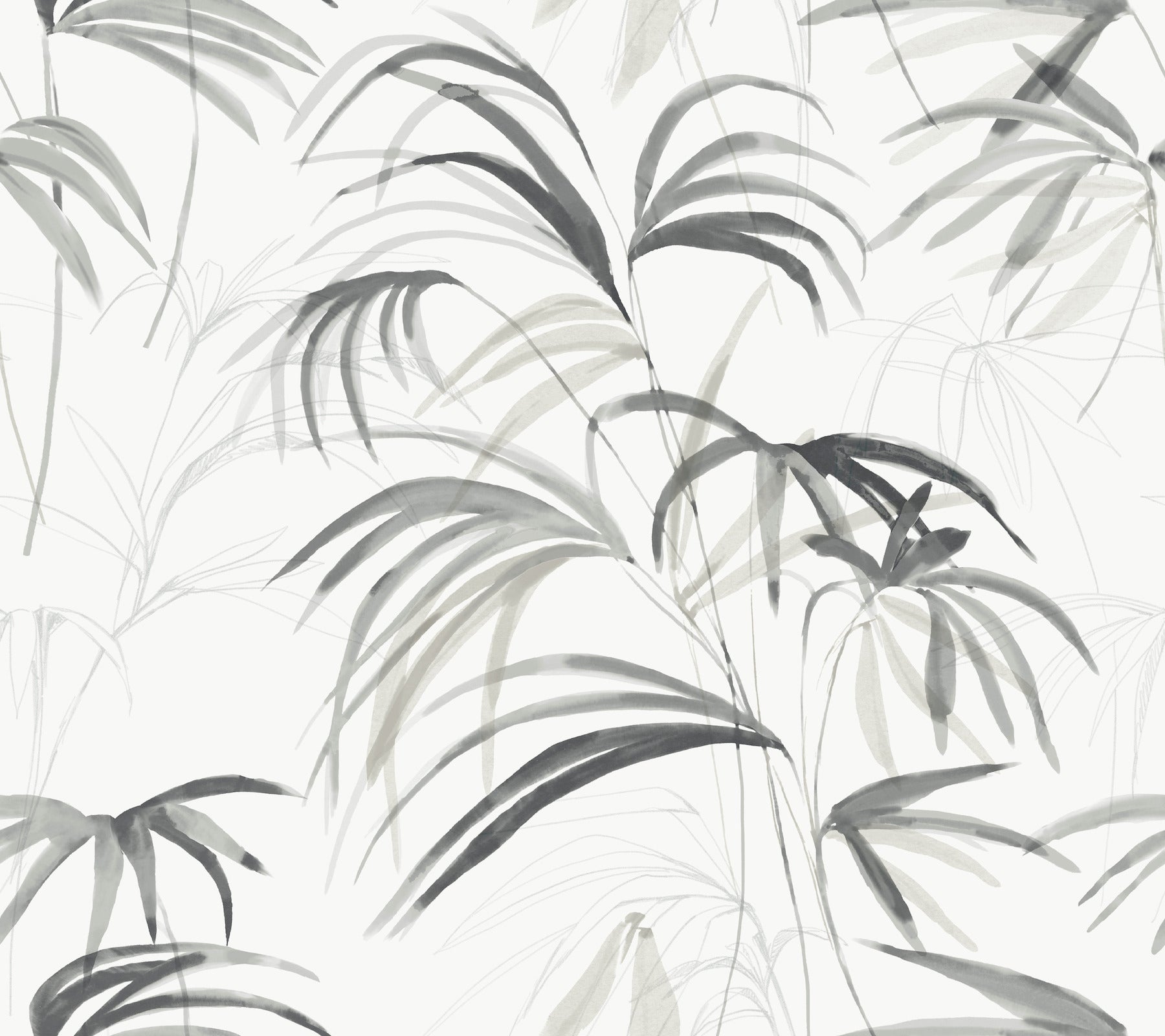 Inky Palms Peel and Stick wallpaper in black color - pattern number PSW1611RL - by Candice Olson in the Simply Candice 2 Peel and Stick Wallpaper collection