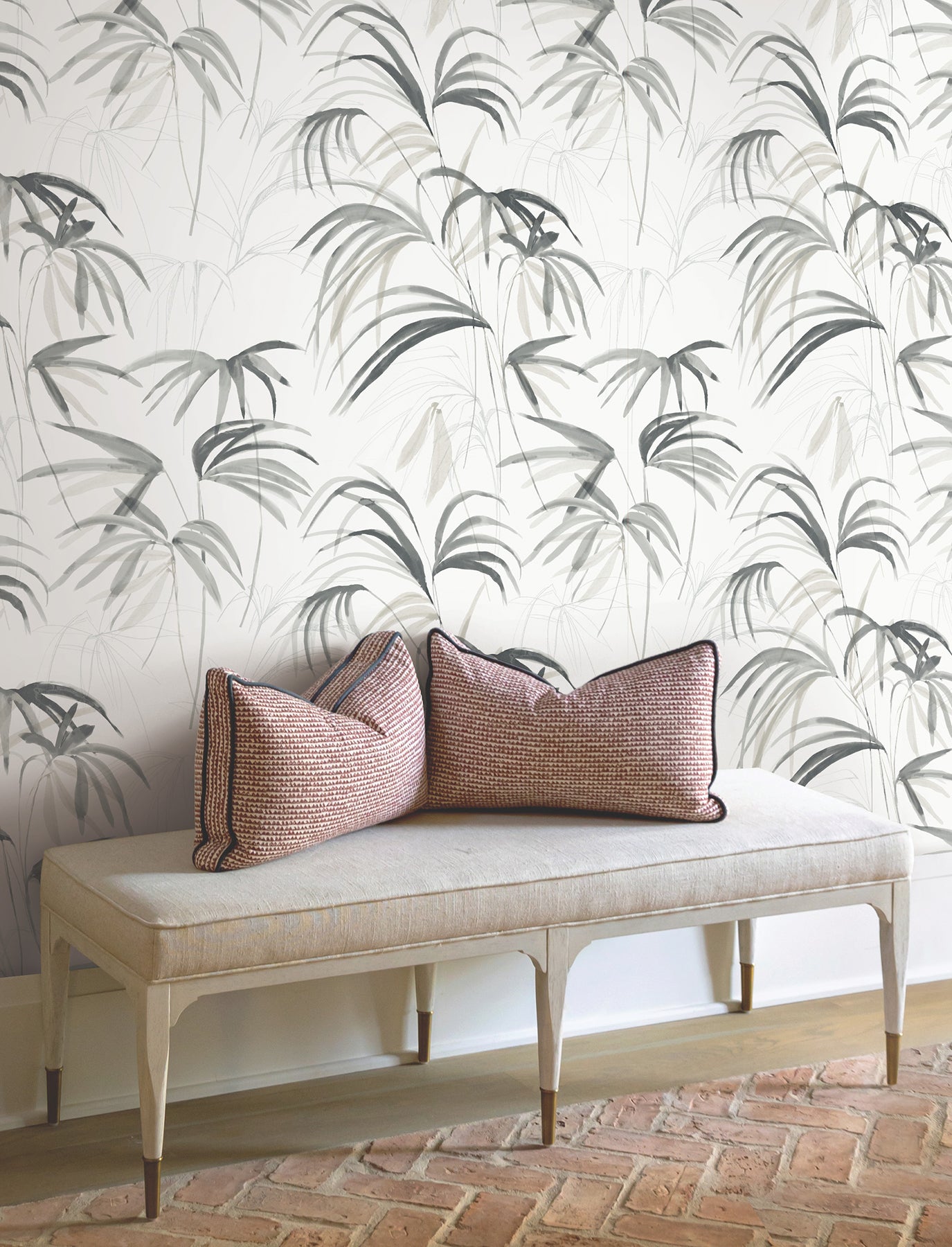 Inky Palms Peel and Stick wallpaper in black color - pattern number PSW1611RL - by Candice Olson in the Simply Candice 2 Peel and Stick Wallpaper collection