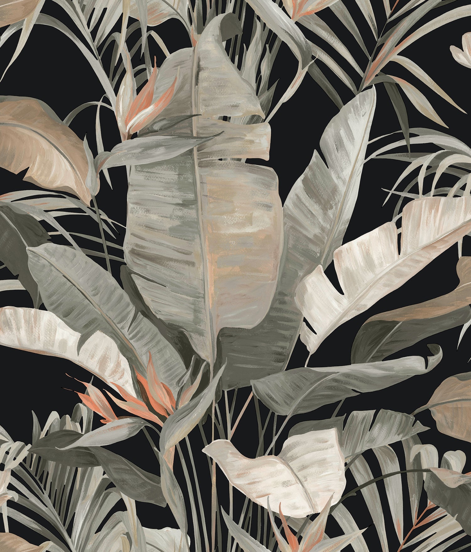 Tropical Cabana Peel and Stick wallpaper in black color - pattern number PSW1614RL - by Candice Olson in the Simply Candice 2 Peel and Stick Wallpaper collection