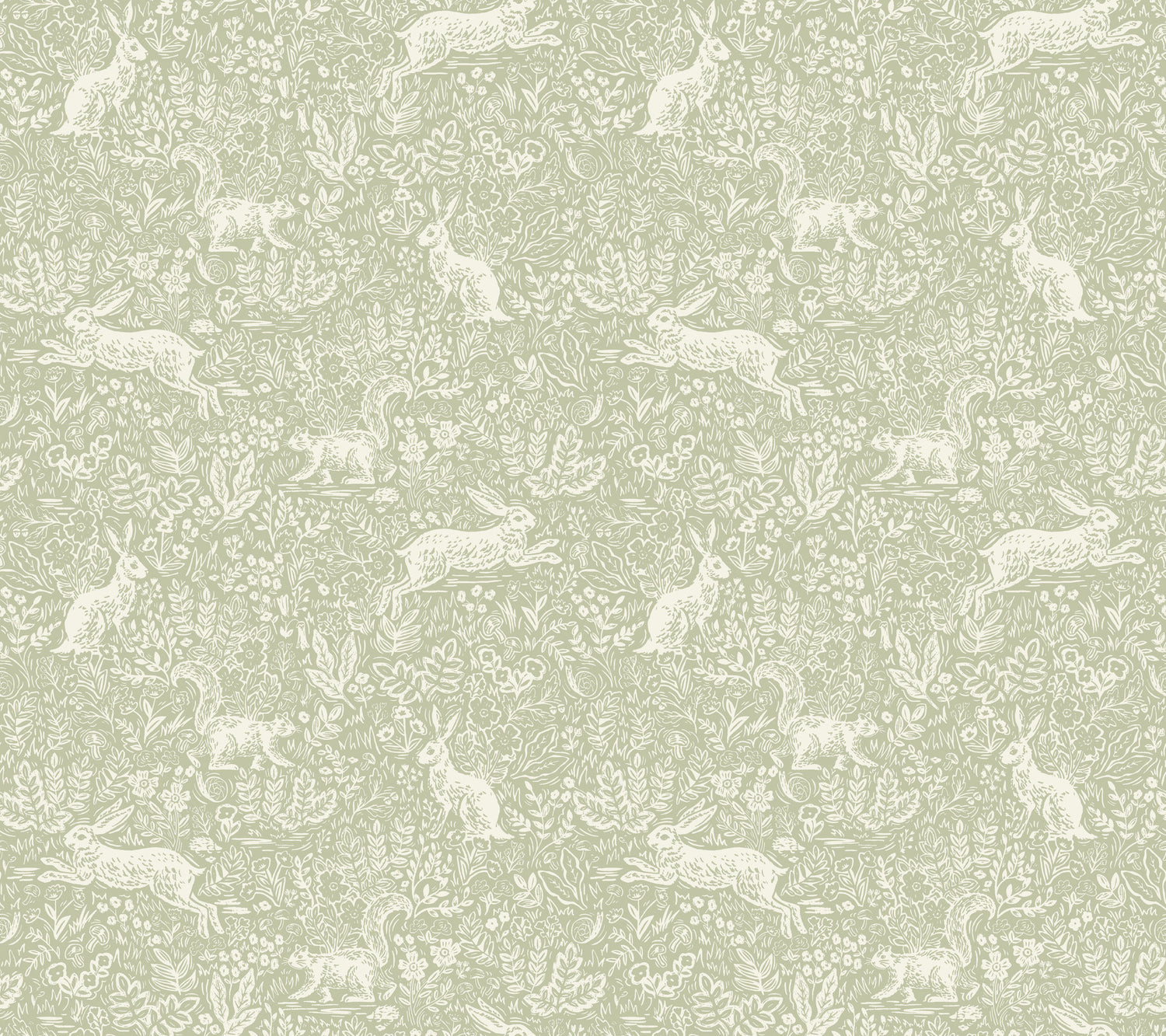 Fable Peel and Stick wallpaper in mint color - pattern number PSW1628RL - by Rifle Paper Co in the Rifle Paper Co Fourth Edition Peel and Stick Wallpaper collection