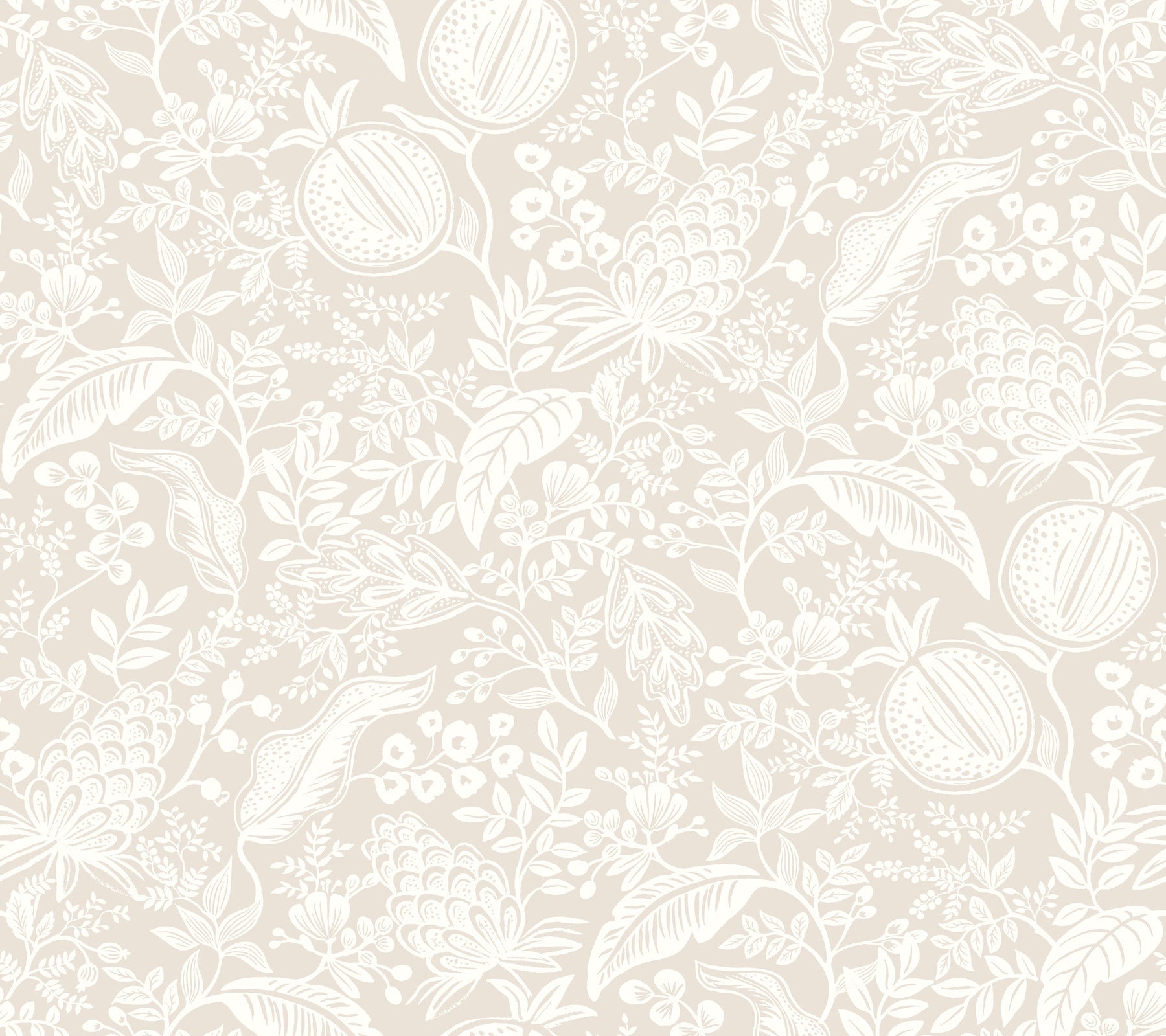 Pomegranate Peel and Stick wallpaper in beige &amp; white color - pattern number PSW1629RL - by Rifle Paper Co in the Rifle Paper Co Fourth Edition Peel and Stick Wallpaper collection