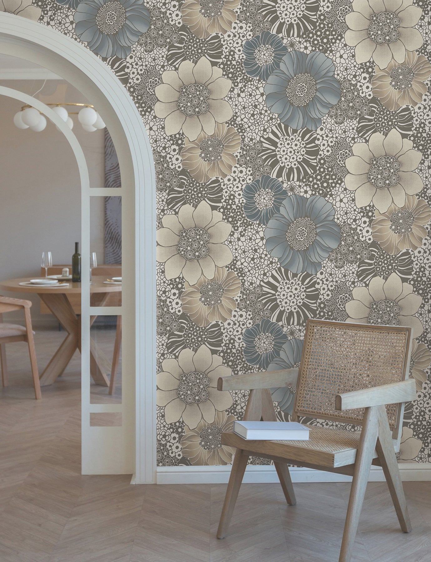 Anemones Peel and Stick wallpaper in brown color - pattern number PSW1639RL - by York in the Missoni Peel and Stick Wallpaper collection