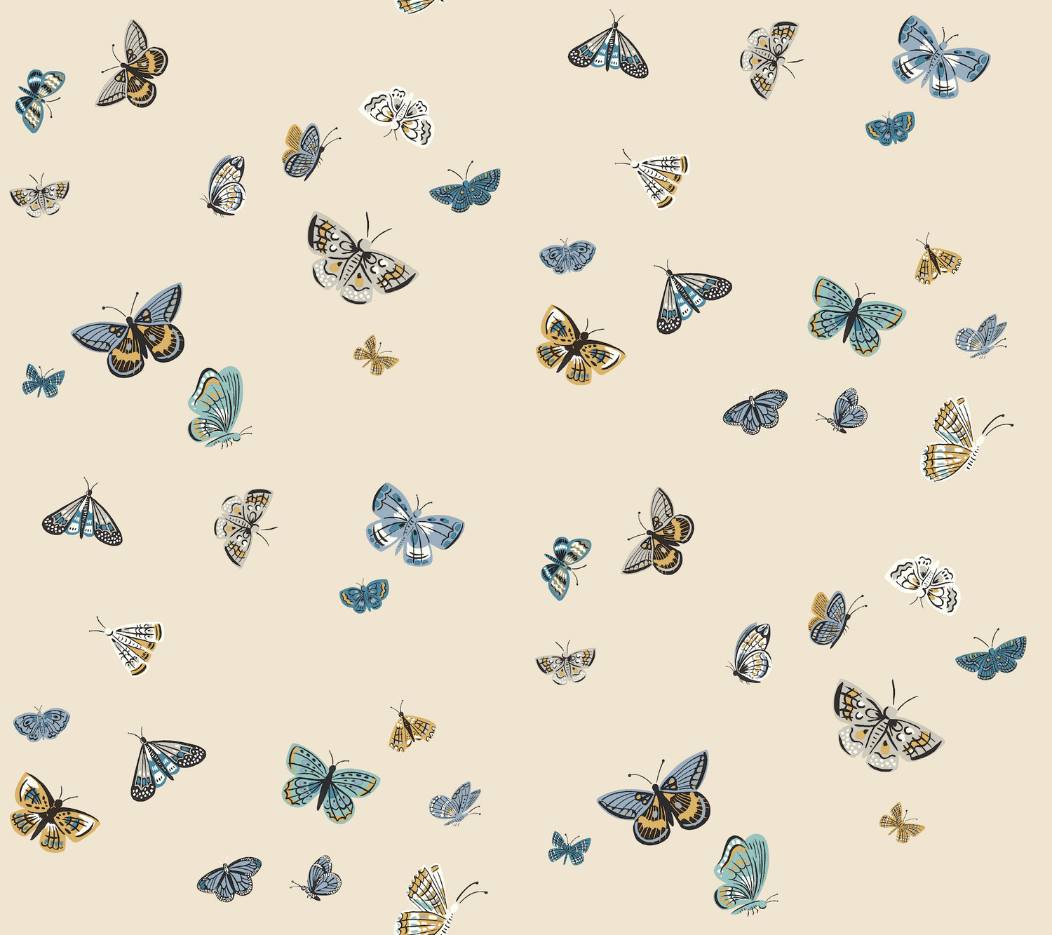 Butterfly House Peel and Stick wallpaper in linen color - pattern number PSW1649RL - by Rifle Paper Co in the Rifle Paper Co Fourth Edition Peel and Stick Wallpaper collection