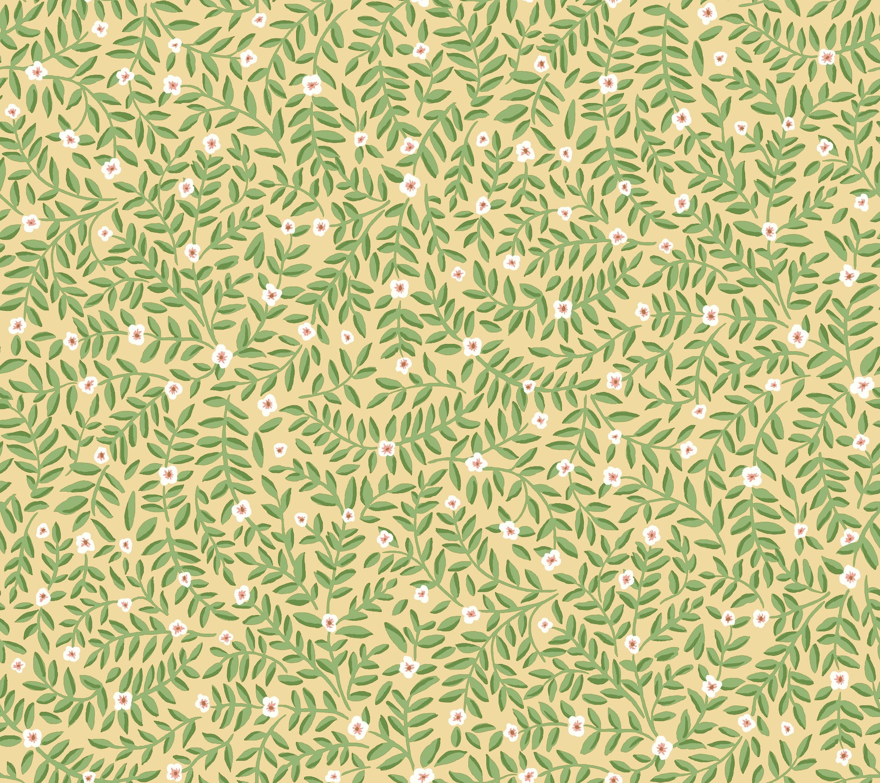 Elodie Petite Floral Peel and Stick wallpaper in gold metallic color - pattern number PSW1671RL - by Rifle Paper Co in the Rifle Paper Co Fifth Edition Peel and Stick Wallpaper collection