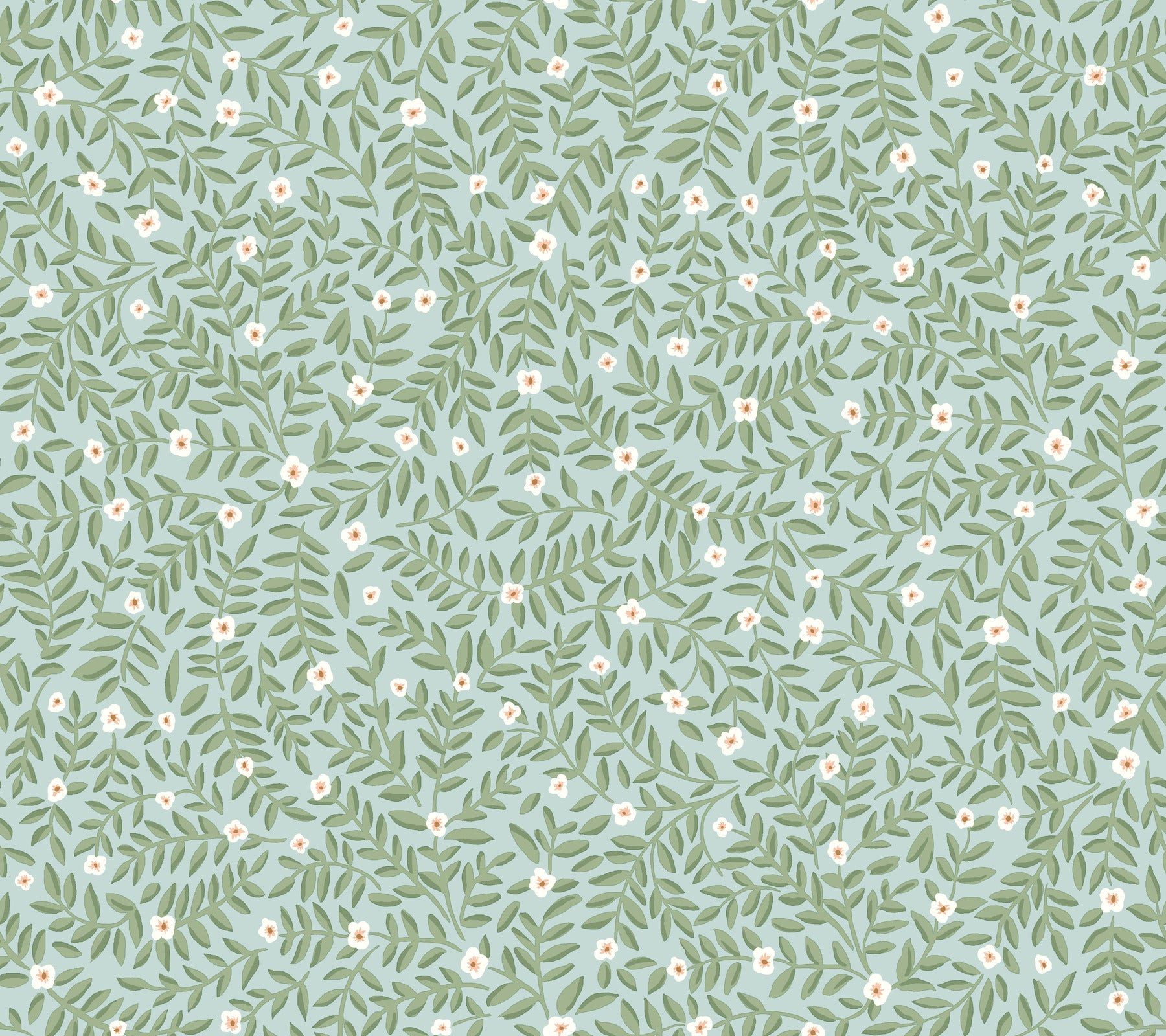 Elodie Petite Floral Peel and Stick wallpaper in light blue metallic color - pattern number PSW1672RL - by Rifle Paper Co in the Rifle Paper Co Fifth Edition Peel and Stick Wallpaper collection
