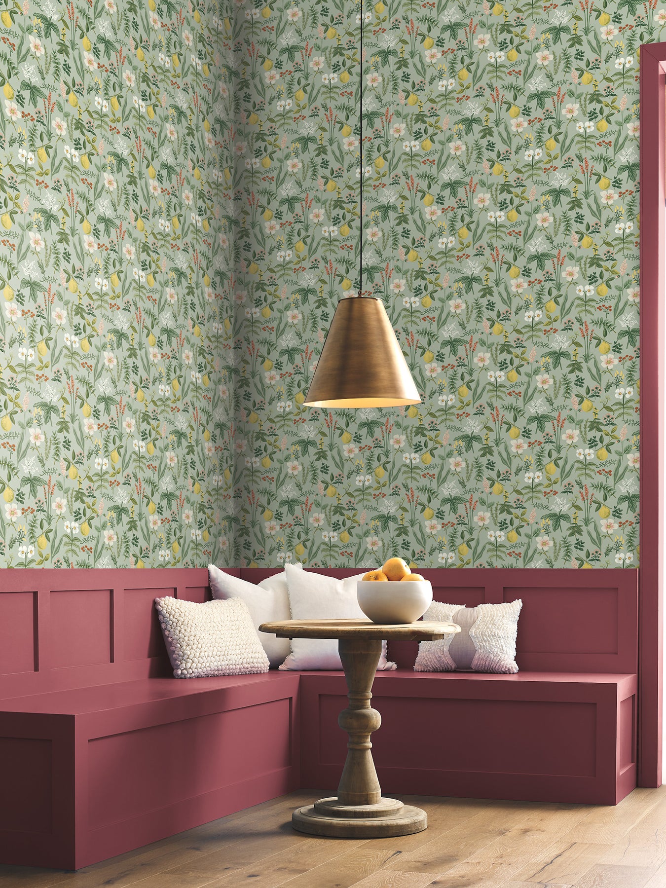 Herb Garden Botanical Peel and Stick wallpaper in sage color - pattern number PSW1675RL - by Rifle Paper Co in the Rifle Paper Co Fifth Edition Peel and Stick Wallpaper collection