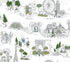 Travel Sketches Globetrotter Peel and Stick wallpaper in blue color - pattern number PSW1682RL - by Rifle Paper Co in the Rifle Paper Co Fifth Edition Peel and Stick Wallpaper collection