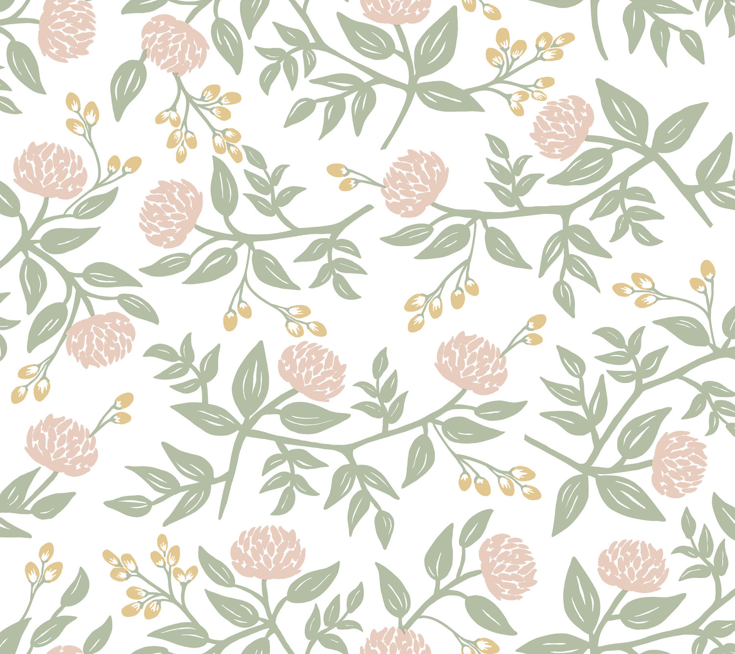 Peonies Floral Peel and Stick wallpaper in blush metallic color - pattern number PSW1685RL - by Rifle Paper Co in the Rifle Paper Co Fifth Edition Peel and Stick Wallpaper collection