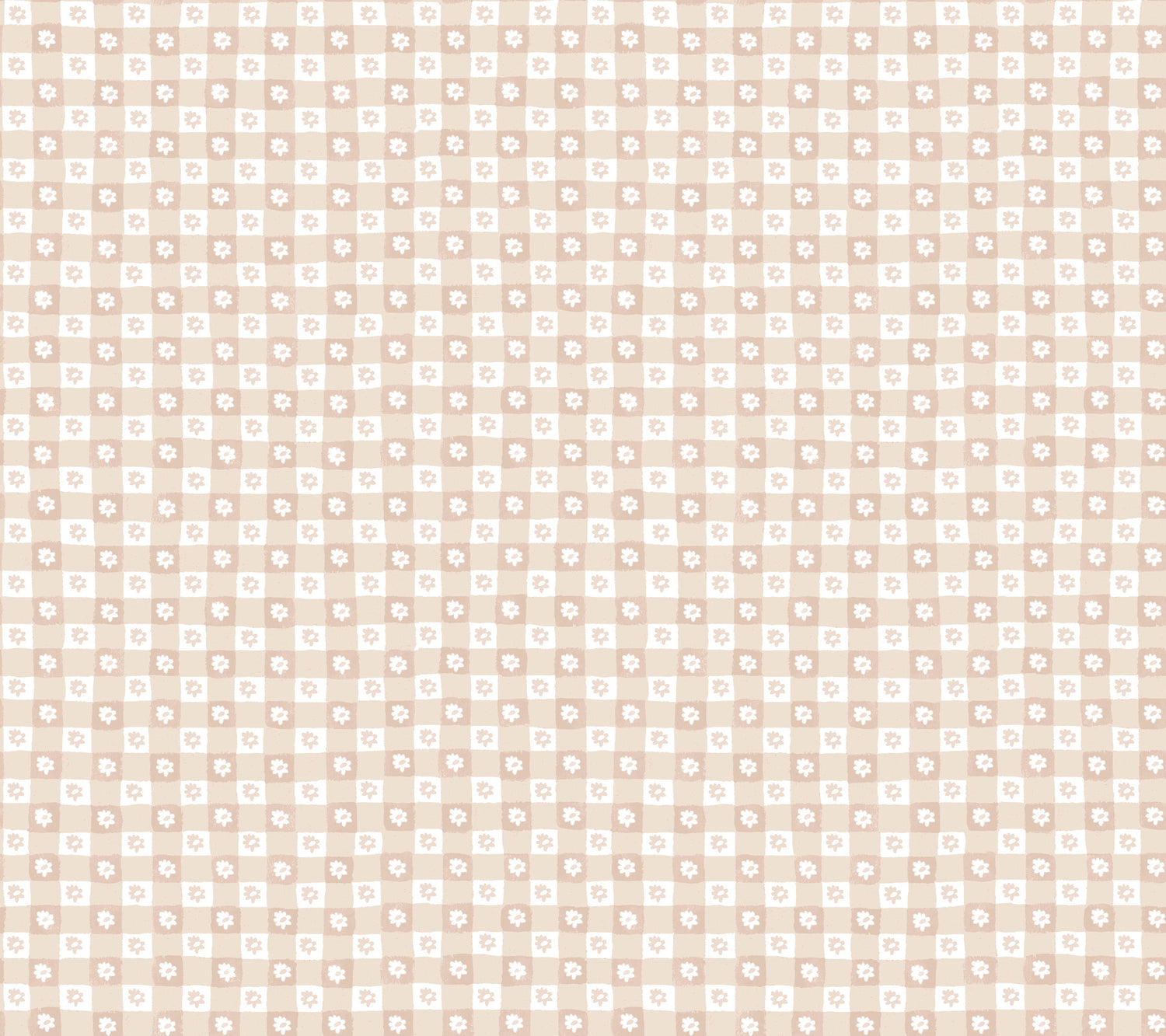 Daisy Gingham Floral Check Peel and Stick wallpaper in blush color - pattern number PSW1690RL - by Rifle Paper Co in the Rifle Paper Co Fifth Edition Peel and Stick Wallpaper collection