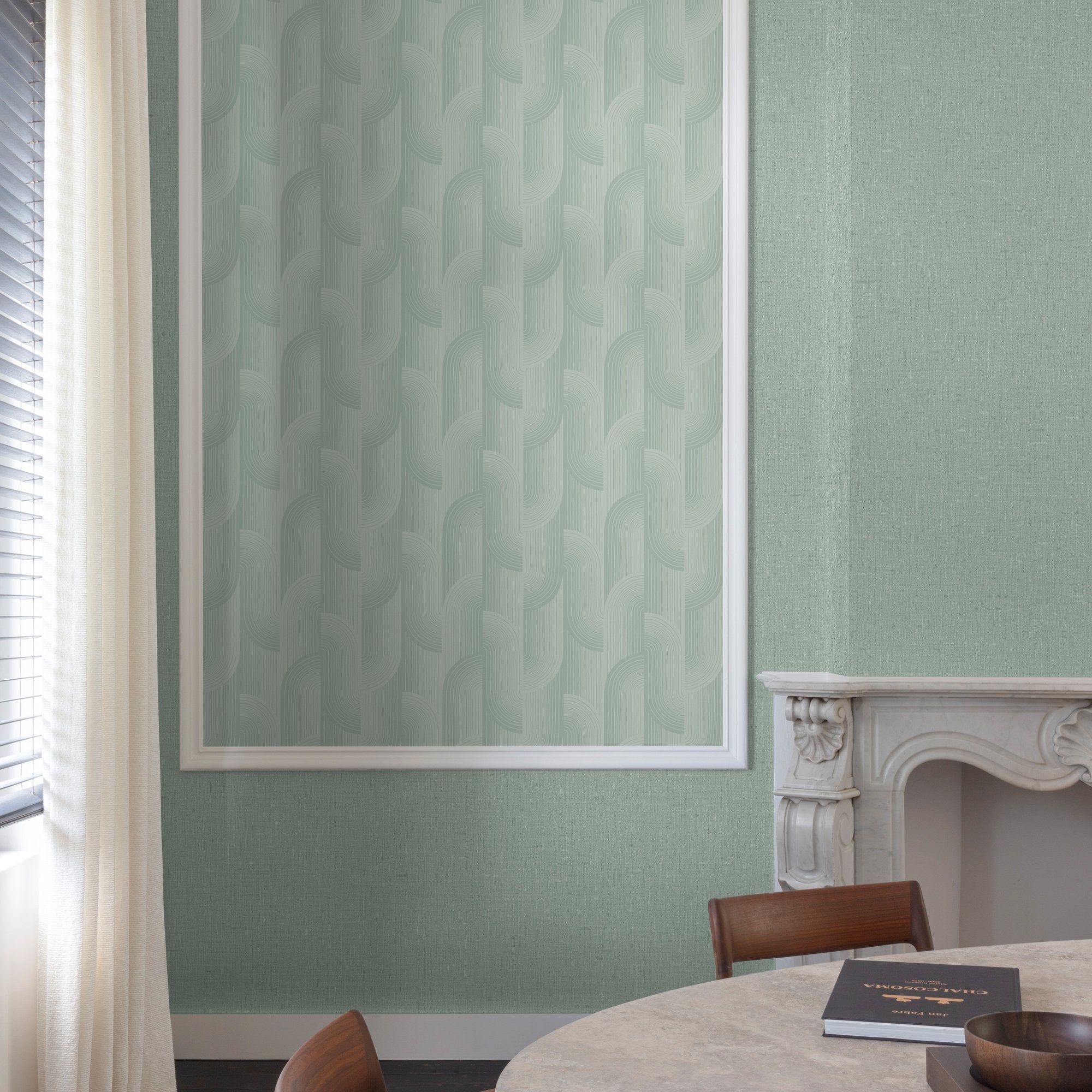 Geometric All-over Wallpaper in blue color - pattern number PW3106 - by Grandeco in the Precious Weaves collection