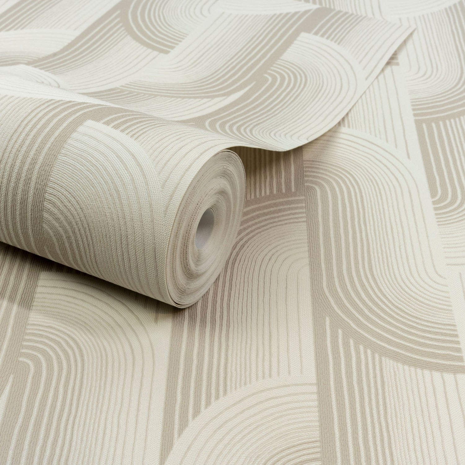 Geometric All-over Wallpaper in cream color - pattern number PW3108 - by Grandeco in the Precious Weaves collection