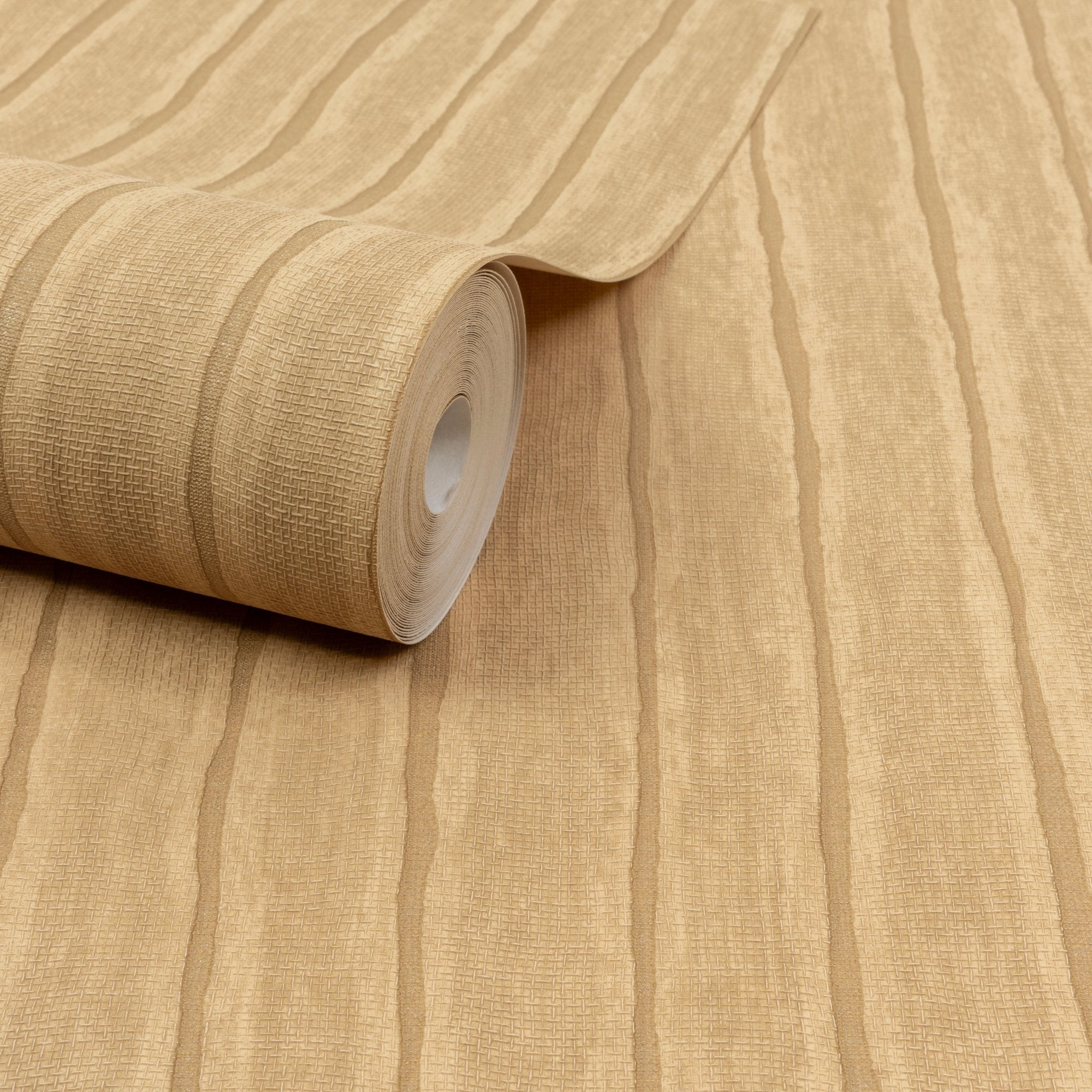 Irregular Stripes Wallpaper in gold color - pattern number PW4005 - by Grandeco in the Precious Weaves collection