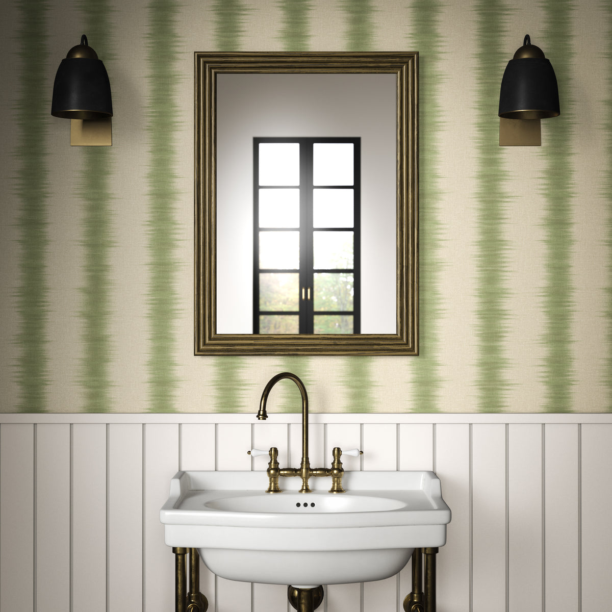 Aarna Wallpaper in Olive color - pattern number PWC100001.316.0 - by The Pure Edit in the Sustainable Wallcovering collection