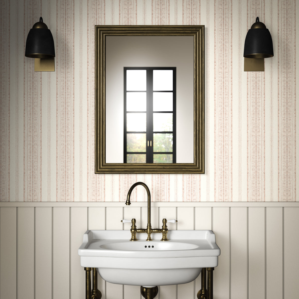 Bodo Stripe Wallpaper in Ginger color - pattern number PWC100004.924.0 - by The Pure Edit in the Sustainable Wallcovering collection