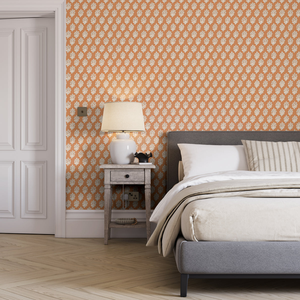 Dabu Wallpaper in Ginger color - pattern number PWC100006.12.0 - by The Pure Edit in the Sustainable Wallcovering collection