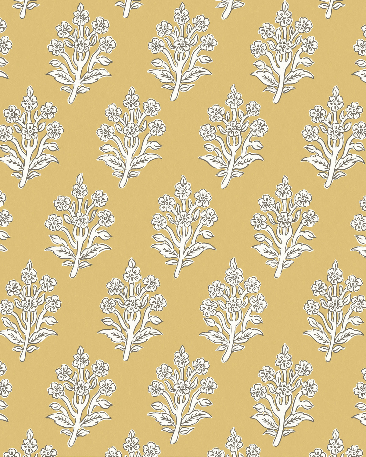Dabu Wallpaper in Ochre color - pattern number PWC100006.4.0 - by The Pure Edit in the Sustainable Wallcovering collection