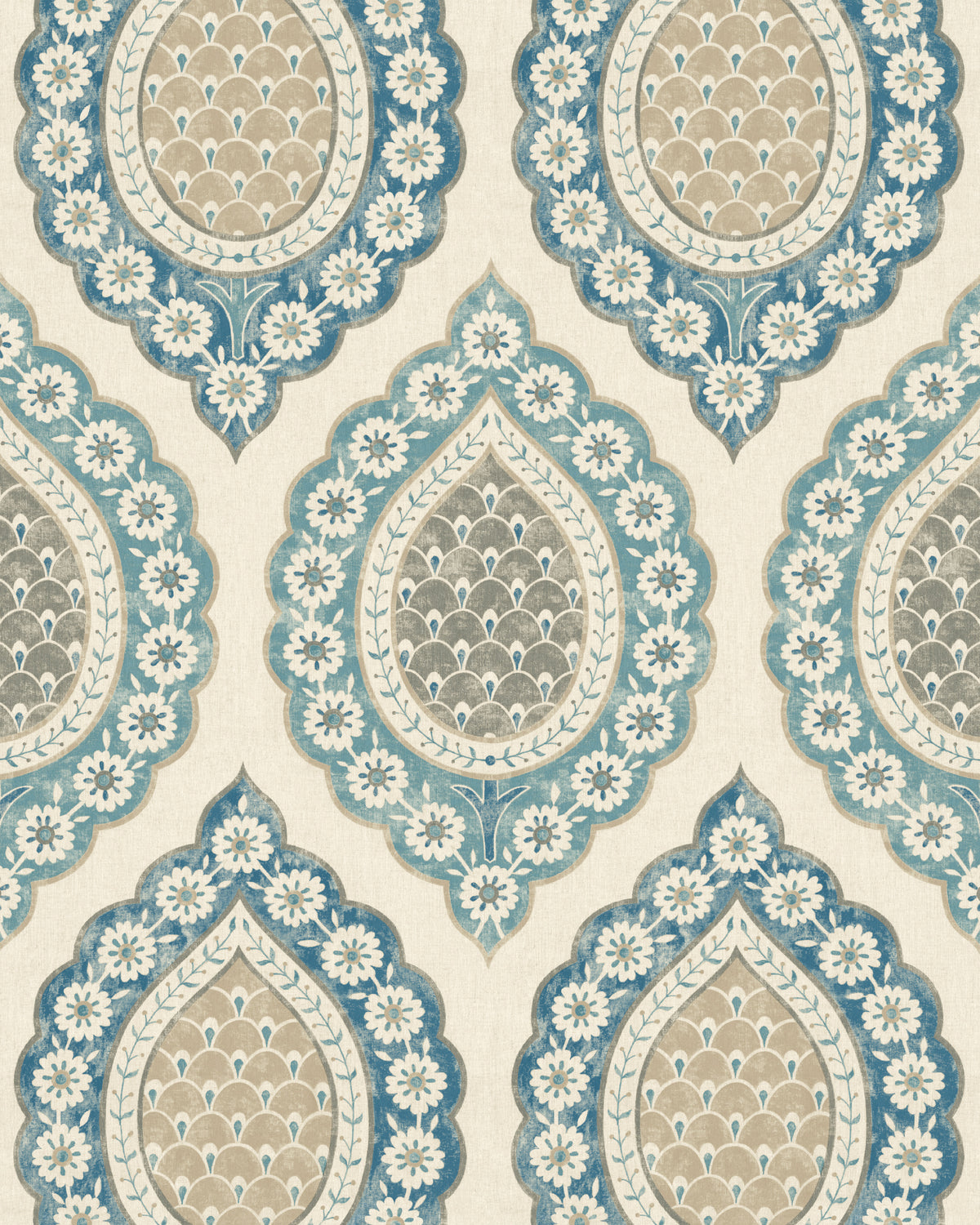 Indienne Wallpaper in Lapis color - pattern number PWC100011.516.0 - by The Pure Edit in the Sustainable Wallcovering collection