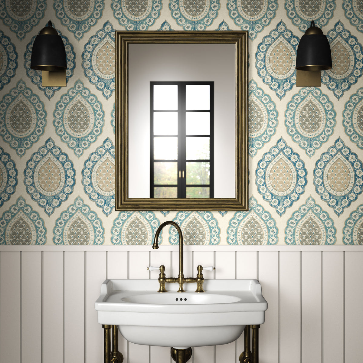 Indienne Wallpaper in Lapis color - pattern number PWC100011.516.0 - by The Pure Edit in the Sustainable Wallcovering collection