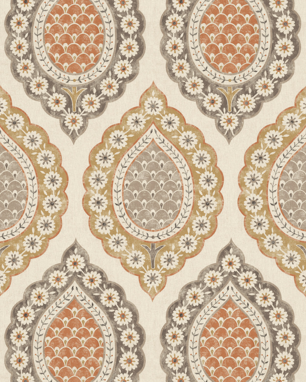 Indienne Wallpaper in Spice color - pattern number PWC100011.624.0 - by The Pure Edit in the Sustainable Wallcovering collection