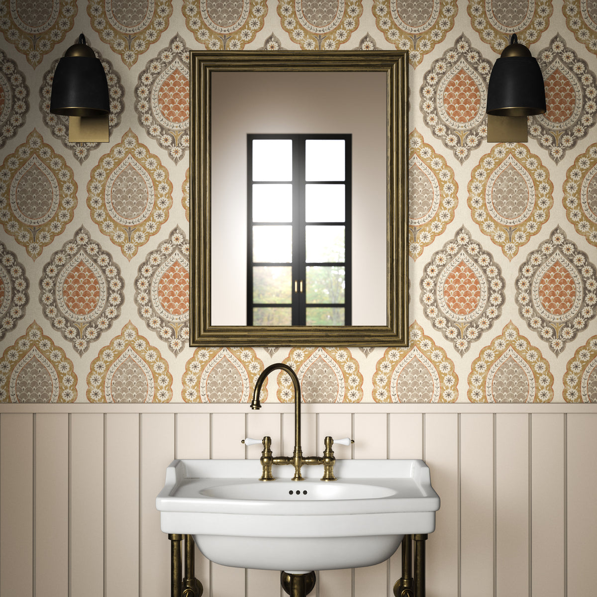 Indienne Wallpaper in Spice color - pattern number PWC100011.624.0 - by The Pure Edit in the Sustainable Wallcovering collection