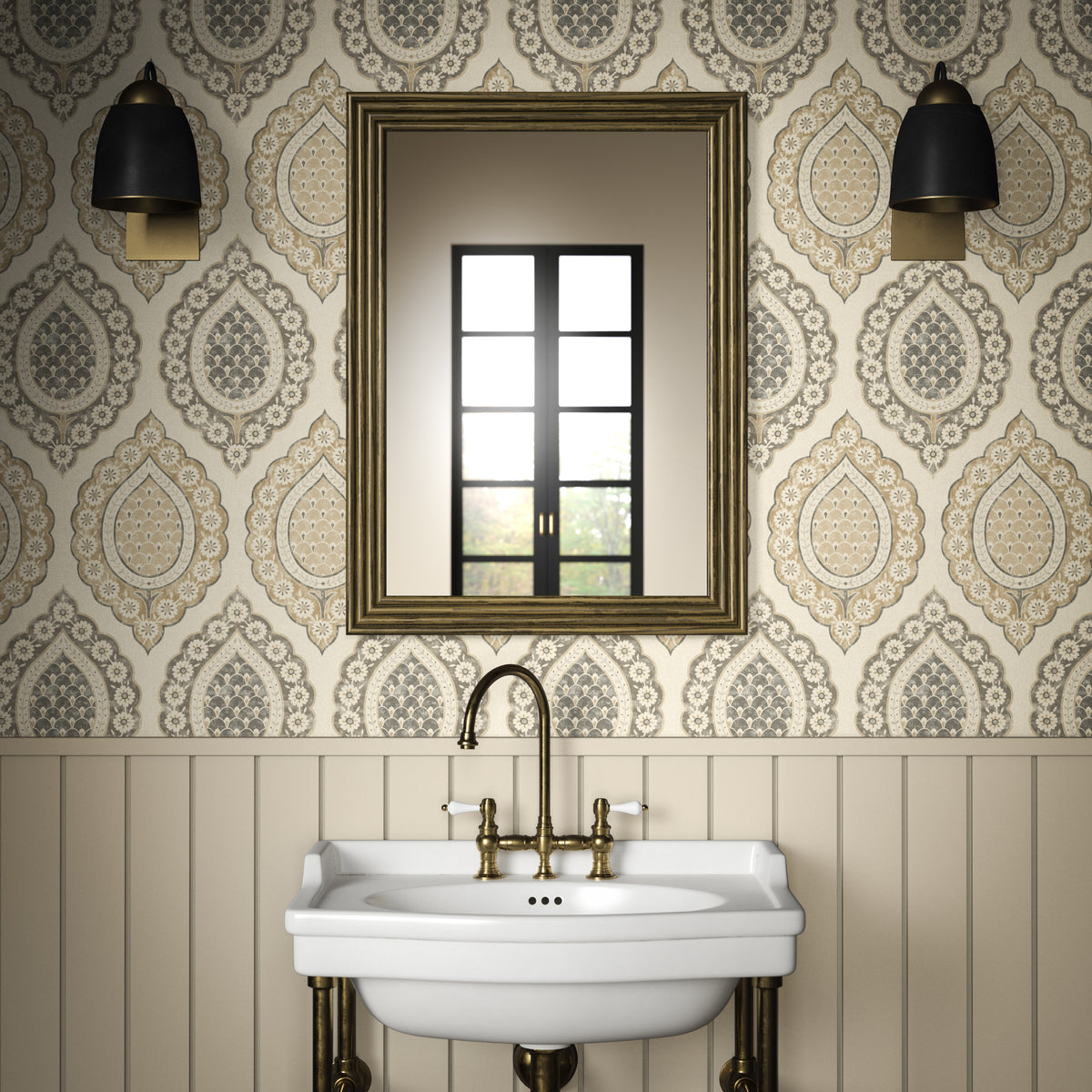 Indienne Wallpaper in Espresso color - pattern number PWC100011.816.0 - by The Pure Edit in the Sustainable Wallcovering collection